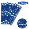 3 Pack Navy Blue Party Supplies Happy Birthday Tablecloths Disposable Rectangle Plastic Table Covers Blue and Silver Confetti Stars Tablecloths for Kids Boys Girls Birthday Party Decorations 54x108'' view 4