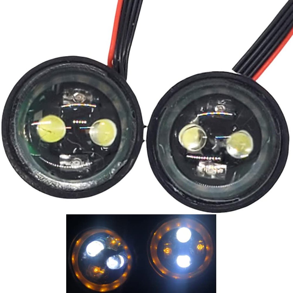 NHX RC Headlight LED Set Yellow Ring w/Control Board / 6 Lighting Modes