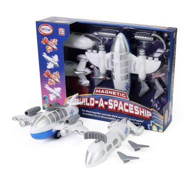 POPULAR PLAYTHINGS Magnetic Build-A-Spaceship Set, Pretend Space Toy for Toddlers, Gifts for Kids Ages 2 & Up