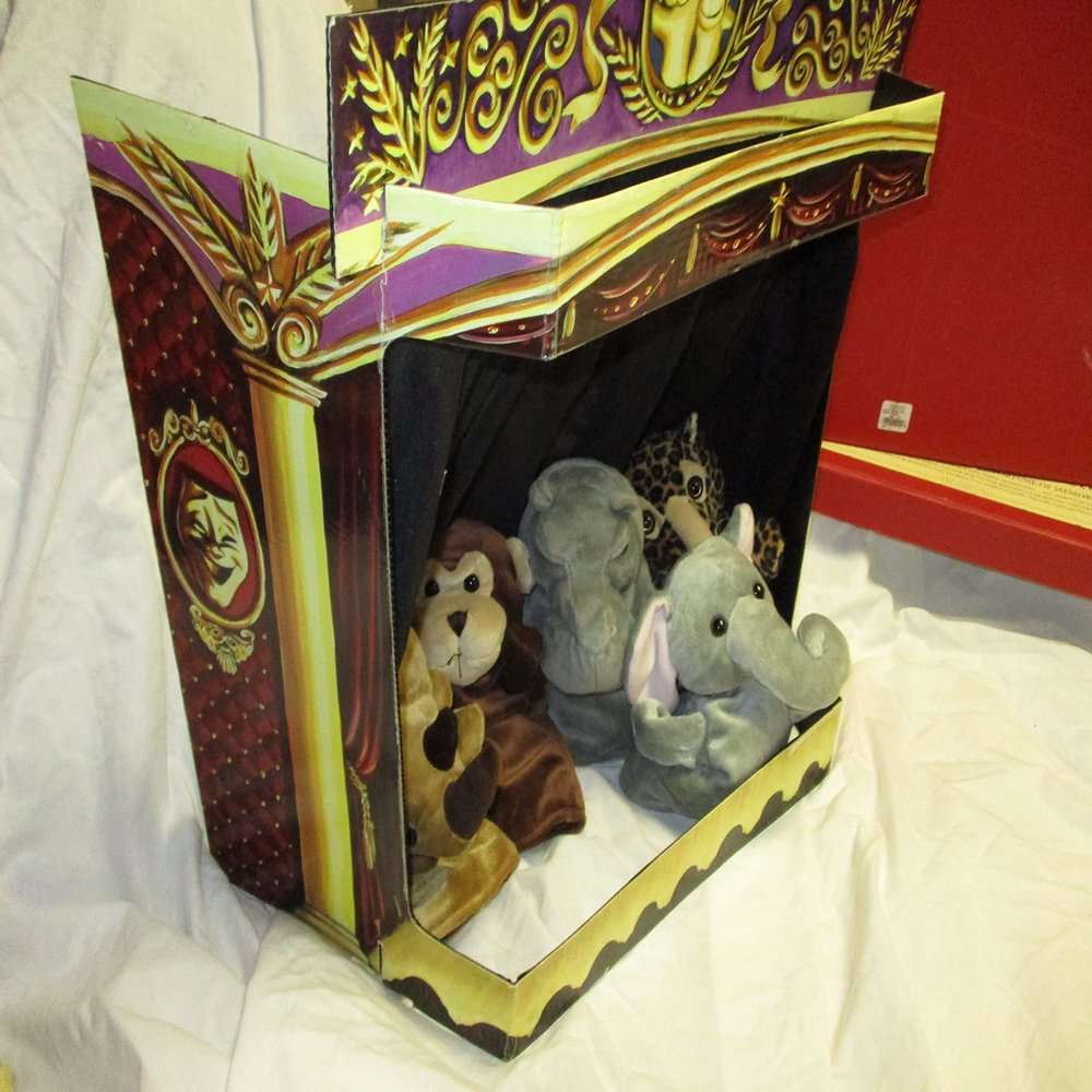 Family Puppet Theater Hand Puppets Zoo Animals with Stage by Restoration Hardwar