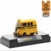 1960 Delivery Van School Bus Yellow w/Black Stripes Castline School District Ltd Ed to 9900 Pieces 1/64 Diecast Model Car by M2 Machines 31500-HS22 view 1