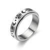 Spinner Rings for Anxiety Fidget Band Rings Black Moon Star Rotatable Titanium Stainless Steel Fidget Band Rings for Women Wave Ring Celtic Stress Relieving Reduce Anxiety-7 view 1