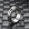 Spinner Rings for Anxiety Fidget Band Rings Black Moon Star Rotatable Titanium Stainless Steel Fidget Band Rings for Women Wave Ring Celtic Stress Relieving Reduce Anxiety-7 view 3