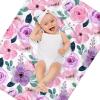 Personalized Floral Baby Blanket with Name for Girls Boys - Custom Monogram Blankets with Floral for Kids Toddler - Customized Throw Blanket for Baby Adult - Soft Fleece Baby Blanket 30"x40" view 3