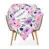 Personalized Floral Baby Blanket with Name for Girls Boys - Custom Monogram Blankets with Floral for Kids Toddler - Customized Throw Blanket for Baby Adult - Soft Fleece Baby Blanket 30"x40" view 4