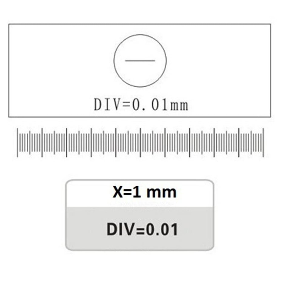 Lab Microscope Slides 0.01MM Microscope Stage Micrometer Glass Slide Reticle Microscope Parts