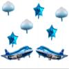 31inch Large Airplane Blue Party Decoration Airplane Balloon Birthday Party Supplies (Two airplanes) view 1