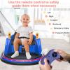 JOYMOR Kids Bumper Car, 6V Electric Bumper Vehicle w/Remote Control, Flashing LED Lights & 360 Degree Spin, 2 Driving Modes, Music, Safety Belts, for Boys and Girls - Blue view 3