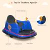 JOYMOR Kids Bumper Car, 6V Electric Bumper Vehicle w/Remote Control, Flashing LED Lights & 360 Degree Spin, 2 Driving Modes, Music, Safety Belts, for Boys and Girls - Blue view 4