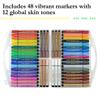 The Pencil Grip Magic Tri Stix, Non-Toxic and Washable Markers For Kids, 48 set, 36 Rainbow + 12 Global Skin Tone Markers, TPG-390 view 4