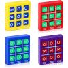 4 Pcs Travel Tic Tac Toe 2 x 2 x 0.4 Inch Mini Board Game Toys Portable Tic Tac Game Toy Retro Mini Games for Kids Red Blue Purple Yellow Pocket Board Games for Party Birthday Favors Classroom Prizes view 1