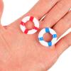 10pcs Mini Life Ring Miniature Swimming Ring Nautical Life Wood Decor Marine Theme Decorative Ornaments Miniatures Decoration Preserver Decoration view 2