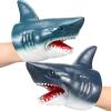 Lewtemi 2 Pack Shark Puppet Hand for Kids Soft Rubber Silicone Hand Puppet Shark Head Role Play Toy for Children Swimming Pool Beach Bathing view 1