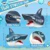 Lewtemi 2 Pack Shark Puppet Hand for Kids Soft Rubber Silicone Hand Puppet Shark Head Role Play Toy for Children Swimming Pool Beach Bathing view 2