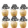 18pcs Black Glitter The Man The Myth The Legend Dessert Cupcake for Daddy Father's Day Theme Decor Supplies Man Male Happy Birthday Family Party Decorations view 1