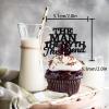 18pcs Black Glitter The Man The Myth The Legend Dessert Cupcake for Daddy Father's Day Theme Decor Supplies Man Male Happy Birthday Family Party Decorations view 2