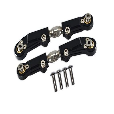 6pc setUpgrades Aluminum+Stainless Steel Adjustable Front Steering Tie Rod Team CORALLY 1/10 SKETER XL4S Brushless Moster Truck C-00191 RC Cars by GPM (Black)