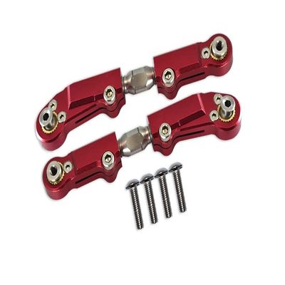 6pc setUpgrades Aluminum+Stainless Steel Adjustable Front Steering Tie Rod Team CORALLY 1/10 SKETER XL4S Brushless Moster Truck C-00191 RC Cars by GPM (red)