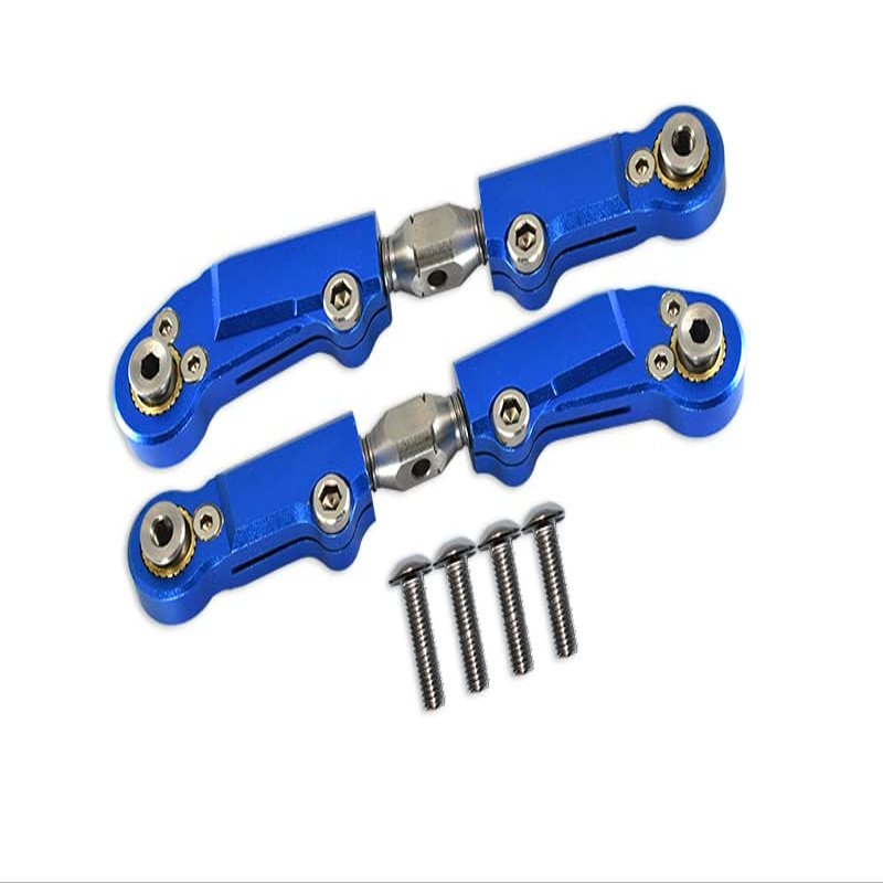6pc setUpgrades Aluminum+Stainless Steel Adjustable Front Steering Tie Rod Team CORALLY 1/10 SKETER XL4S Brushless Moster Truck C-00191 RC Cars by GPM (Blue)