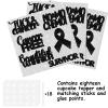 18pcs Black Glitter Dessert Cupcake Topper Cancer Chemo Free Survivor Warrior Theme Decor Supplies Breast Cancer Breast Care Awareness Birthday Party Decoration view 3
