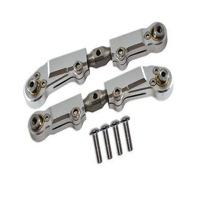 6pc setUpgrades Aluminum+Stainless Steel Adjustable Front Steering Tie Rod Team CORALLY 1/10 SKETER XL4S Brushless Moster Truck C-00191 RC Cars by GPM (Silver)
