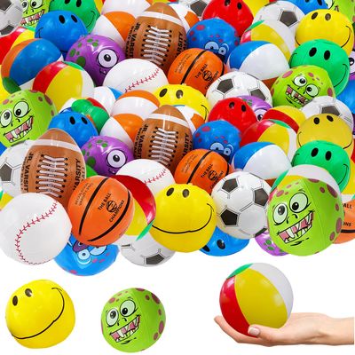 25 Pack 6" Inch Beach Balls - Mini Inflatable Beach Balls Assorted Designs Perfect for Swimming Pool Party and Summer Fun Toy