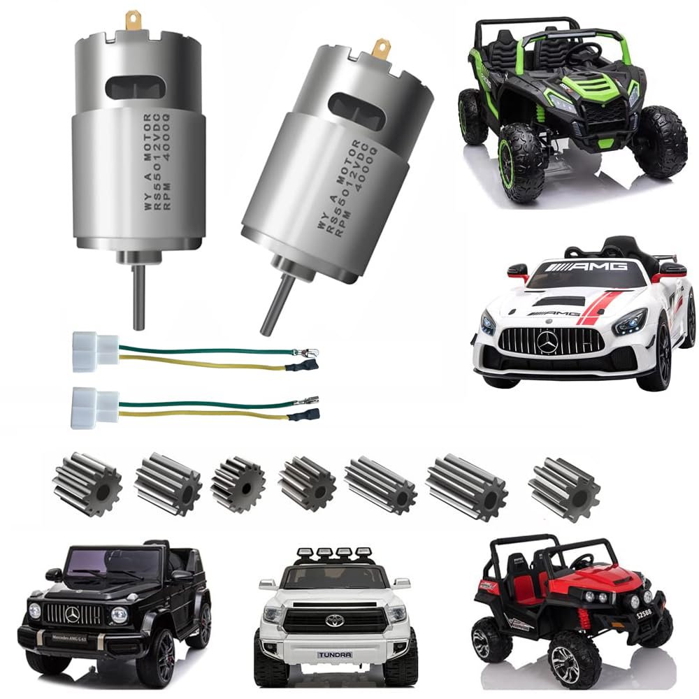 Pair of 12Volt RS550 40000RPM High Speed Electric Drive Motor for Power Wheels Motor Upgrade Kit,Fast DC Hot Horse Motors for Kids Ride on Toy Car Replacement Parts Accessory