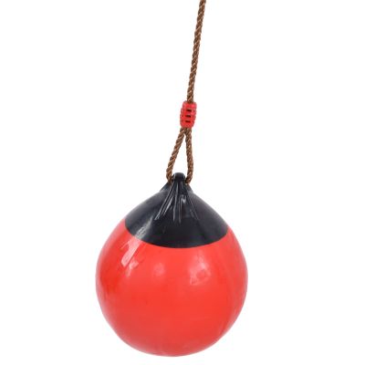 Buoy Ball Swing, 29cm/11.4in Red Small Inflatable Ball Swing Seat with Hanging Rope Chain, High Strength, Strong Toughness Playthings Hanging Swings Backyard Play Set for Indoor Outdoor Garden Park