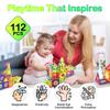 Contixo ST4 Magnetic Tiles - 112 PCs 3D Building Blocks STEM Construction Creativity, Imagination, Recreational, Educational Building Toys for Kids Children Toddler Ages 4-8, Boys and Girls Age 3-5 view 3