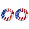 Swimline Round 36" Inflatable Patriotic American Flag Swimming Pool or Lake Tube Lounger Water Float for Kids and Adults, Red, White, Blue (2 Pack) view 1