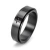 6mm Stainless Steel Cross Spinner Band Ring Stress Relief Christian Jesus Christ Lord Prayer Rotating Fidget for Men Women Anxiety Religious Engagement Wedding Jewelry-Black 9 view 1