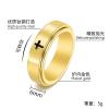 6mm Stainless Steel Cross Spinner Band Ring Stress Relief Christian Jesus Christ Lord Prayer Rotating Fidget for Men Women Anxiety Religious Engagement Wedding Jewelry-Black 9 view 2
