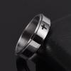 6mm Stainless Steel Cross Spinner Band Ring Stress Relief Christian Jesus Christ Lord Prayer Rotating Fidget for Men Women Anxiety Religious Engagement Wedding Jewelry-Black 9 view 3