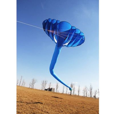 Huge Soft Elephant Kite for Kids and Audlts- Large Kite with Long Tail and 400m line-Easy to Fly Kites for chlidren Under 10 LSDRALOBBEB 0401(Color:Blue,Size:400M LINE)