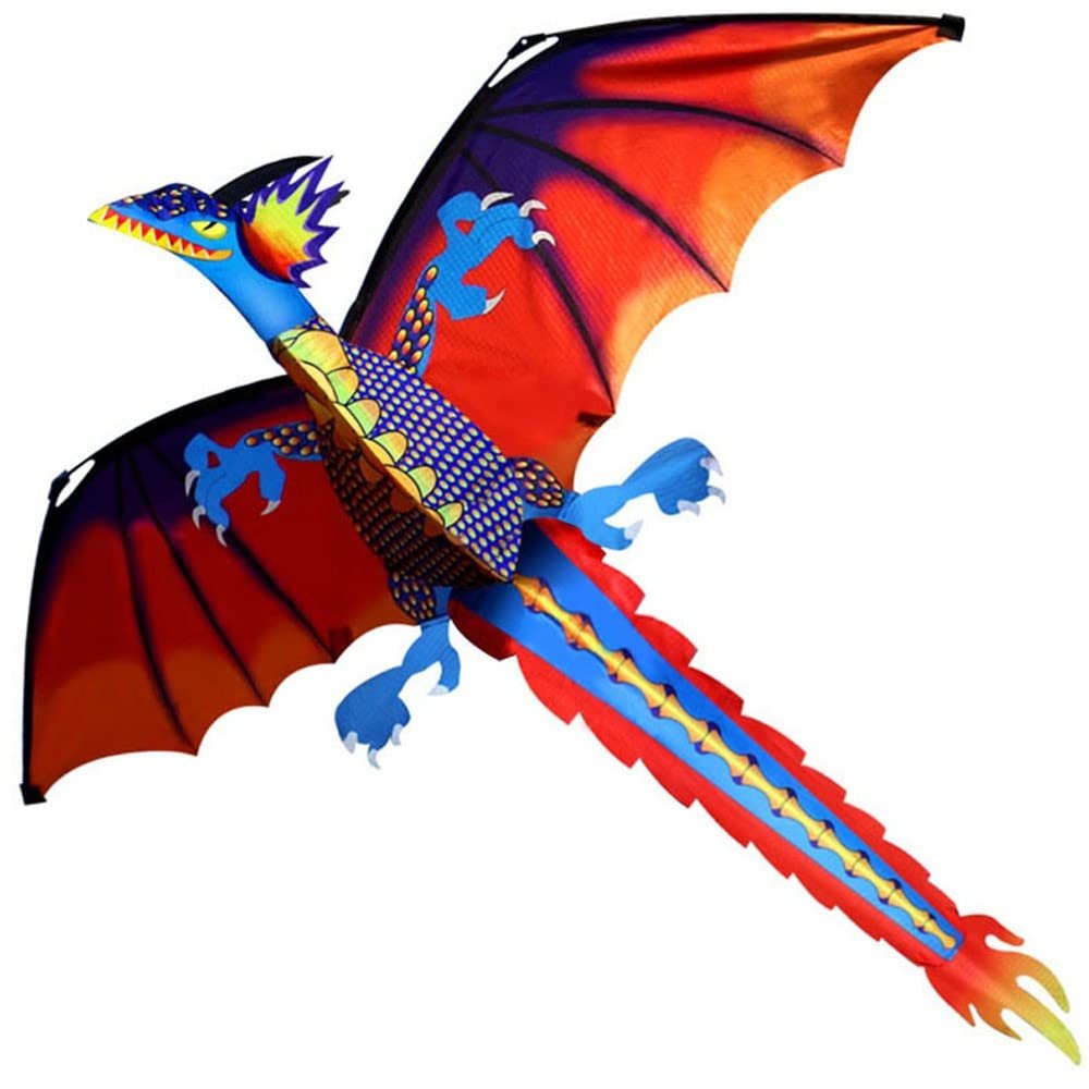 1.6M Dinosaur Kite is Suitable for Kids and Adults, It Can Take Off Even in Low Wind, Easy to Assemble and Fly LSDRALOBBEB 0401(Color:A,Size:)