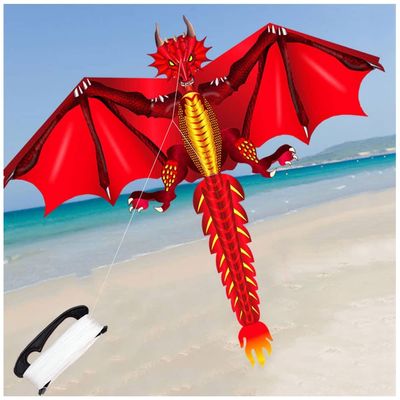 1.6M Dinosaur Kite Flying Kite for Boys and Girls with 100M Flying Line and Spool, Toys for Beaches and Outdoors LSDRALOBBEB 0401(Color:B,Size:)