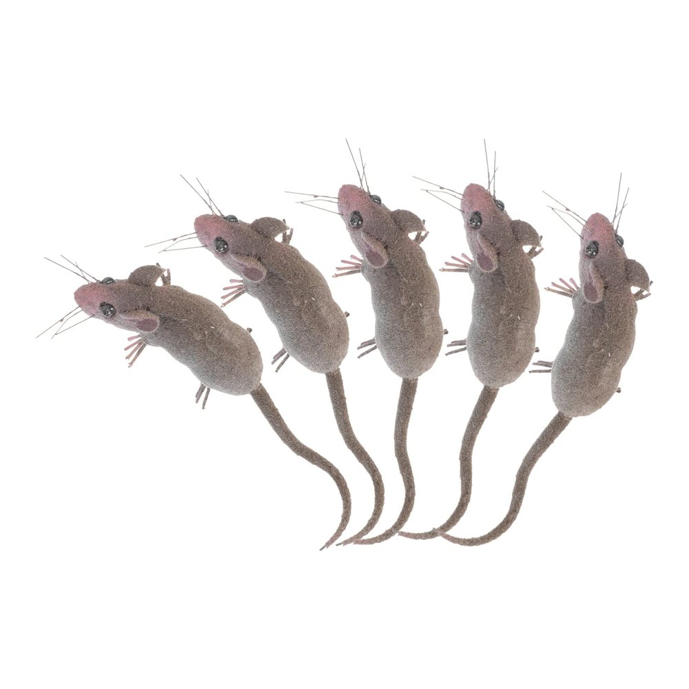 Generic 5pcs Mouse Toy Terror Mouse Figurines Rats Mouse Action Model Lifelike Mouse Toy Halloween Joke Prank Gift for Boys Girls Kids Toddlers, 10x1.5cm