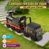 JOYLDIAS Train Carriage for Ride On Train with Songs, Stories, Storage and Handle, Black view 2