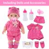 DONTNO 12 Inch Baby Doll with Clothes and Accessories, Reborn Alive Baby Doll Feeding and Caring Set with Baby Bottles Diaper Nipple for Little Girls Pretend Play Set view 2