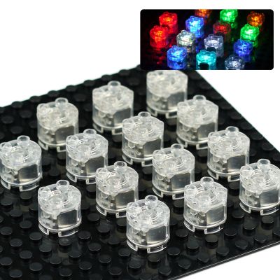 Pamvava Light Up Bricks Accessories Kits, 2x2 Classic Transparent LED Light Brick Pack, 14 Pieces Parts Building Blocks Set Toys