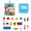 PicassoTiles 116pc Hedgehog Building Blocks Construction Toy Set with Interlocking Tiles Idea Book 4 Action Figure Characters and Decorative Eyes STEM Educational Playset for Kids Ages 3 Plus PTB116 view 3