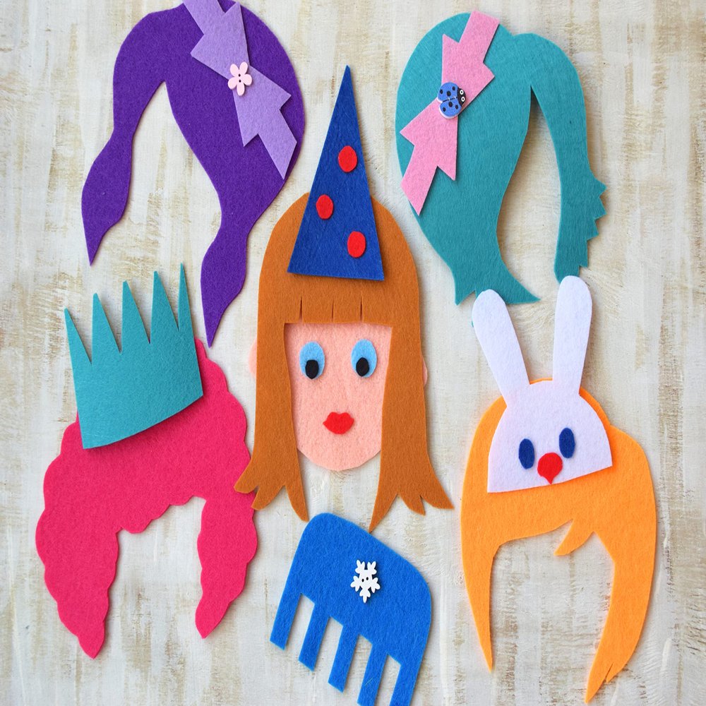Hair Salon Felt Board Flannel Board Set Dress up Game Paper Dolls Educational Toys Funky Fashions Playing Dress Up For Girls Kids Activity