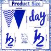 Spakon 6 Month Happy Birthday Banner Set 1/2 Happy Birthday Decorations Glitter 1/2 Half Year Cake Topper Triangle Flag Celebrations Crown Hat Bow Tie(Blue) view 2