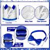 Spakon 6 Month Happy Birthday Banner Set 1/2 Happy Birthday Decorations Glitter 1/2 Half Year Cake Topper Triangle Flag Celebrations Crown Hat Bow Tie(Blue) view 3