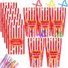 25 Sets Carnival Theme Party Decorations Carnival Bags Carnival Drink Pouches with Straws Reusable Carnival Treat Bags with Zipper for Carnival Party Favors Kids Circus Favor Plastic Circus Party Bag view 1