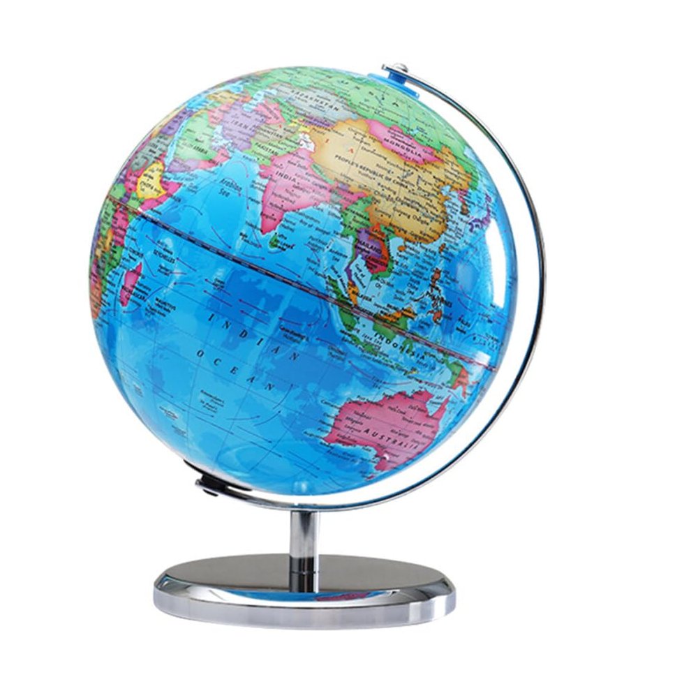 Mipcase Tabletop World Globe Desktop World Globe Light Up Illuminated Educational Terrestrial with Stand for Adults Office Decoration Desktop Political