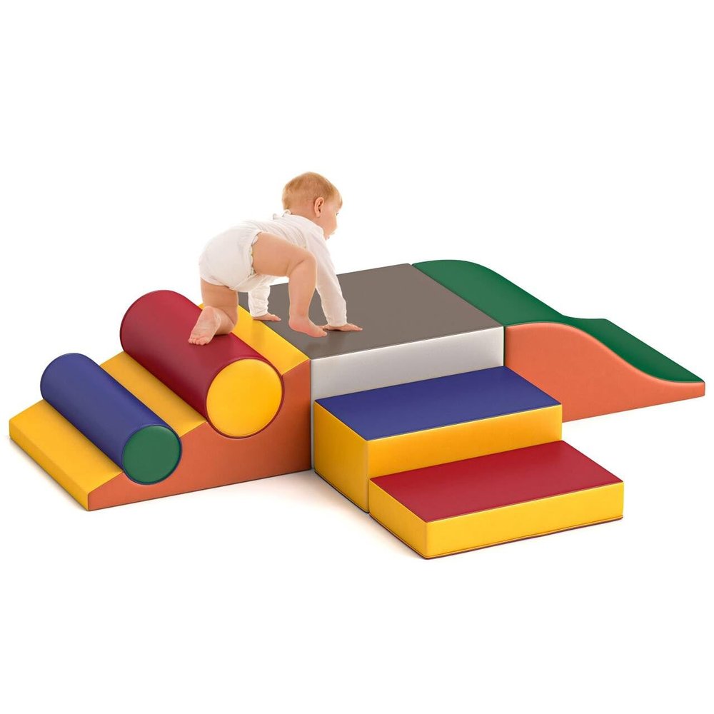 Betterhood Climbing Blocks for Toddlers 1-3, 7 Pcs Kids Soft Play Set, Toddler Soft Couch Climber Gymnastics Equipment for Crawling and Sliding at Home, Preschool