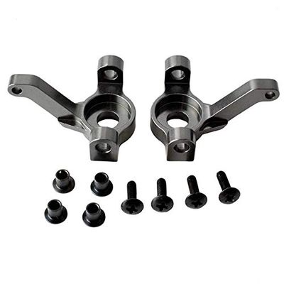 Replacement Part For 2Pcs P860010 Aluminum Steering Arm Wheel Hub Carrier Steering Cup For RGT 86100 1/10 Simulation Crawler Cars Upgraded Parts - (Color: Black)
