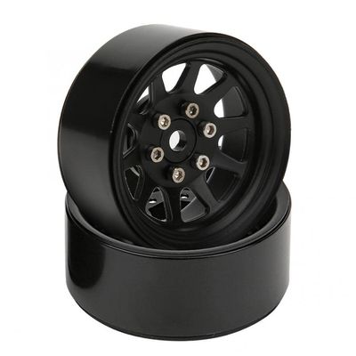 Replacement Part For 2pcs 54mm Beadlock Wheel Rims Alloy Wheel Rims For -4 1/10 RC Crawler Car Spare Parts Accessory - (Color: Black)