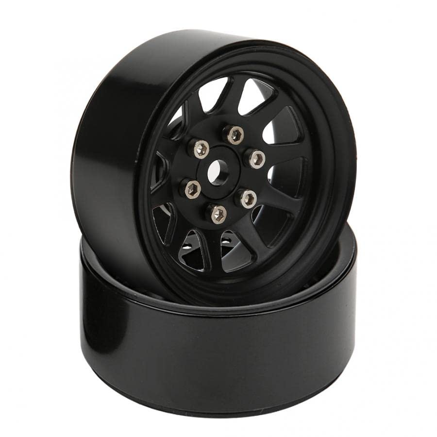 Replacement Part For 2pcs 54mm Beadlock Wheel Rims Alloy Wheel Rims For -4 1/10 RC Crawler Car Spare Parts Accessory - (Color: Black)